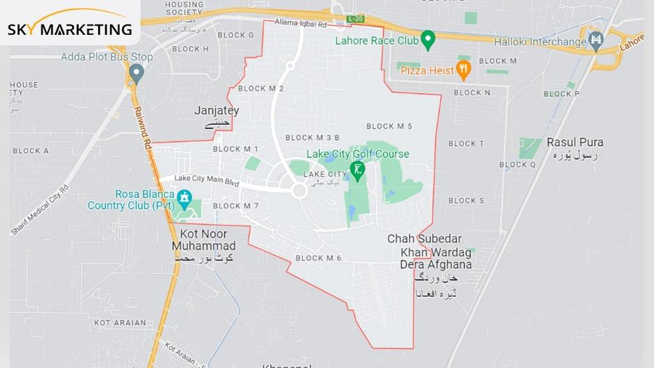 Lake City Lahore Location