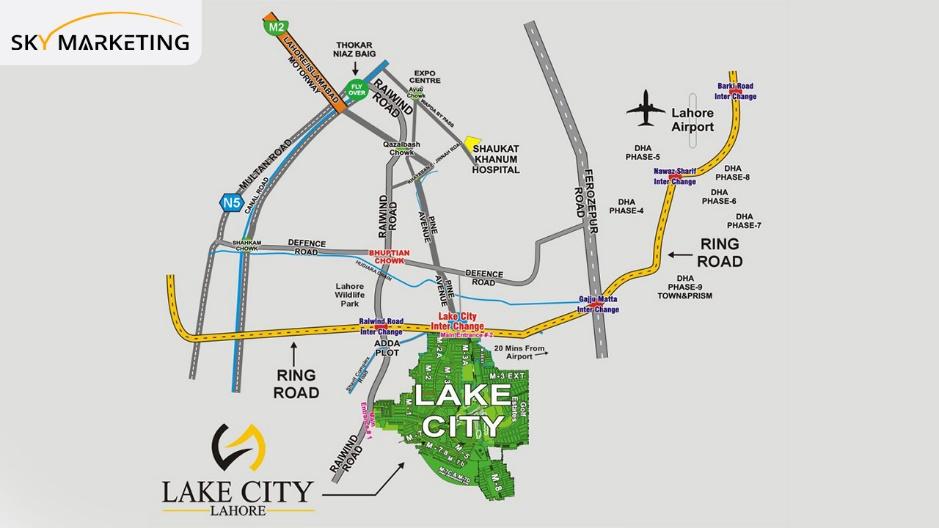 Lake City Lahore Location