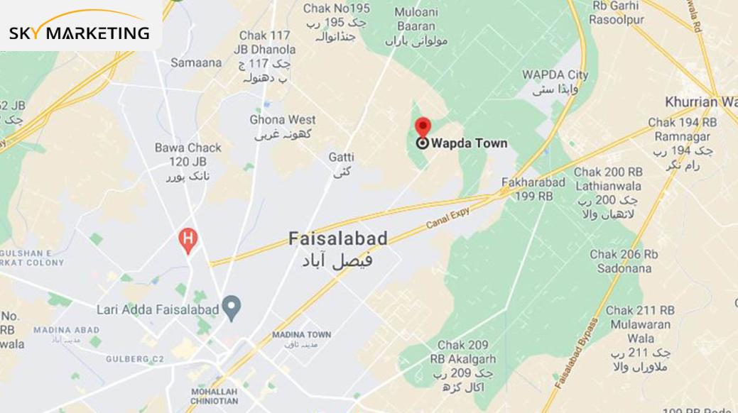 Wapda Town Faisalabad map