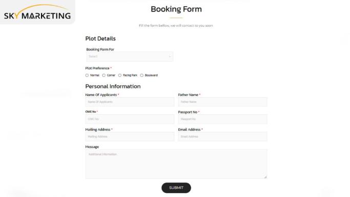 Liberty Lands Lahore Booking Form