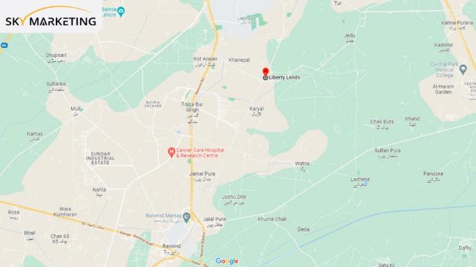 Liberty Lands Lahore Maps