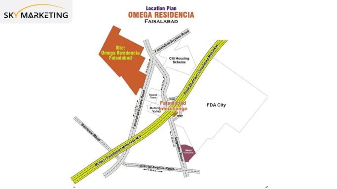 Omega Residencia Faisalabad Maps