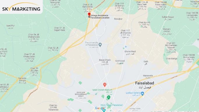 Omega Residencia Faisalabad Location