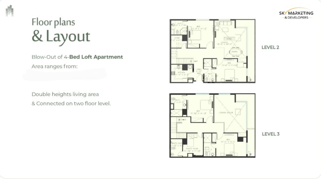 Faisal Heights 4 bed room apartment layout