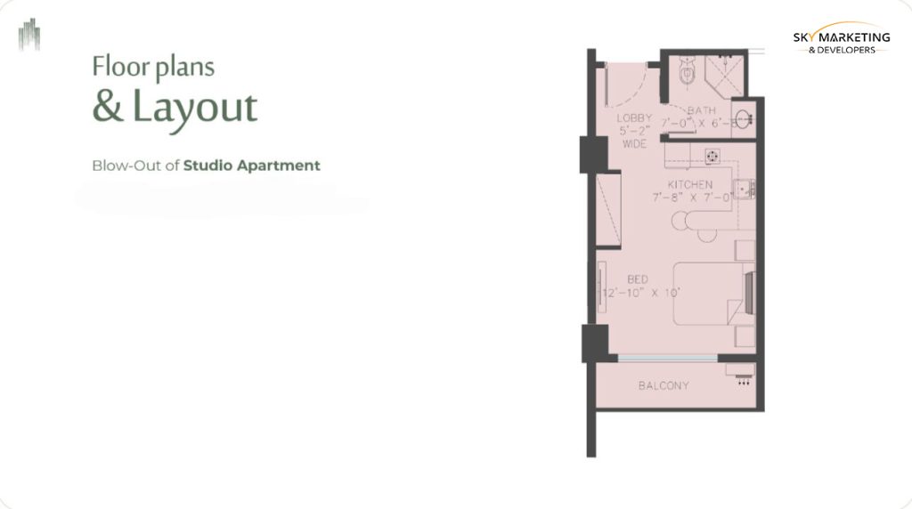 Faisal Heights studio apartment layout
